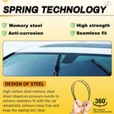 AUTOBOO 26" and 16" Windshield Wipers Blades (Pack Of 2),OEM Quality Premium All-Seasons Wiper blades,Stable and Quiet wiper blades