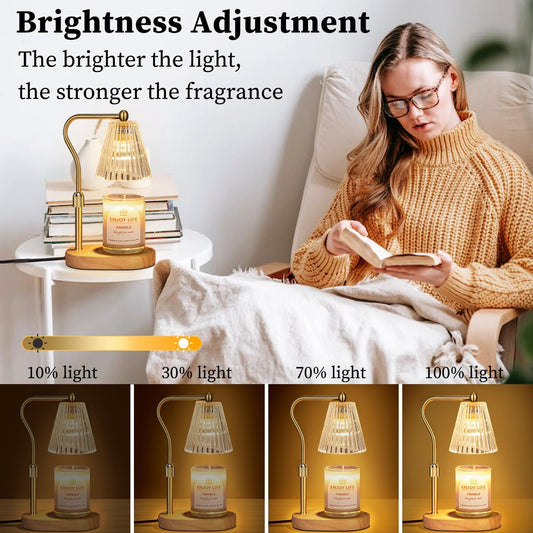 Candle Warmer Lamp with Timer Dimmer Adjustable Height for New Home Bedroom,Mothers Day Gifts,Vintage Home Decor for Scented Jar