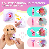 Meland Toy Doctor Kit for Girls, Pretend Play Toy Doctor Set with Dog , Carrying Bag, Stethoscope & Dress Up Costume Gift for Kids Toddlers Ages 3 4 5 6 Year Old for Role Play
