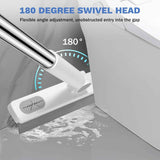 SetSail Grout Cleaner Brush with Long Handle, V-Shaped Floor Scrub Brush Swivel Grout Brush Stiff Bristle Floor Grout Scrubber for Bathroom, Tile Line, Crevice, Kitchen, Wall, Deck, Garage, White Grey