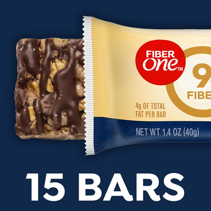 Fiber One Chewy Bars, Oats and Chocolate, Fiber Snacks, Mega Pack, 15 Ct, 21.2 oz