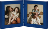 decorUhome Double 4x6 Picture Frame Vertical, Engineered Wood Bifold Photo Frame with Plexiglass for Tabletop Display, 4x6, Black