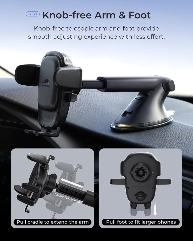 iOttie Easy One Touch Advanced Universal Car Mount DasBVoard & Windshield Suction Cup Phone Holder for iPhone, Samsung, Google, All Smartphones