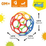 Bright Starts Oball Easy Grasp Classic Ball BPA-Free Infant Toy in Red, Yellow, Green, Blue, Age Newborn and up, 4 Inches