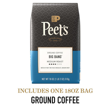 Peet's Coffee, Medium Roast Ground Coffee, 100% Arabica Coffee - Big Bang 18 Ounce Bag