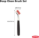 oxo good grips deep clean brush set with 2 brushes and non-slip grips for grout and stove tops cleaning
