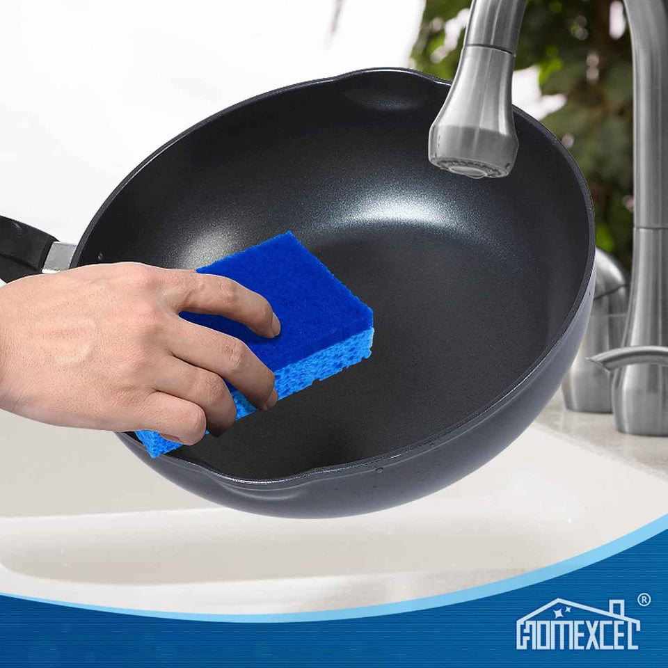 HOMEXCEL 24-Pack Non-Scratch Scrub Sponges for Cookware, Household, Bathroom