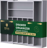 ROYAL CRAFT WOOD Luxury Bamboo Kitchen Drawer Organizer - Silverware Organizer, Utensil Holder & Cutlery Tray Drawer Dividers for Flatware (9 Slot, Natural)