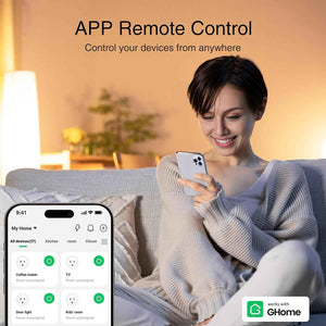 GHome Smart Plug WiFi Smart Plugs work with Alexa Google Home No Hub Required 2.4GHz Wi-Fi ETL FCC Listed