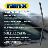 Rain-X 810363 Repellency Water Repellent Wiper Blades, 22" Windshield Wipers (Pack of 2), All Weather Streak-Free for Enhanced Visibility w/Water Repellency Formula