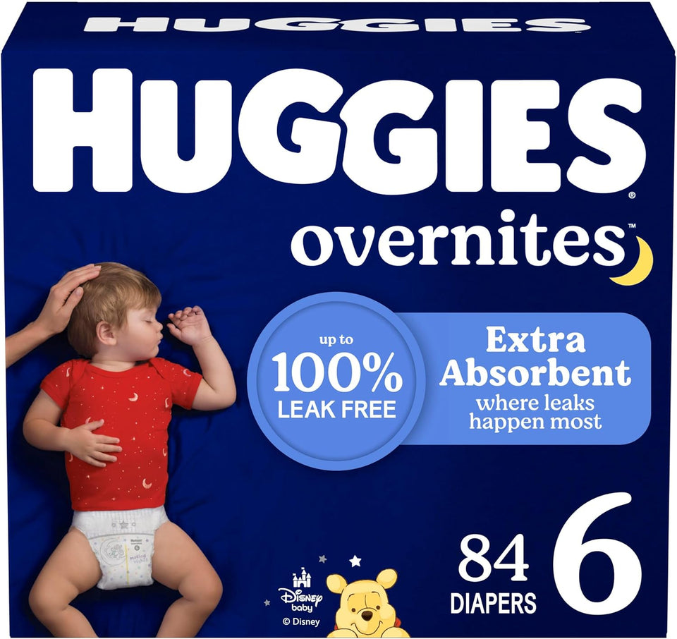 Huggies Overnites Size 5 Overnight Diapers, 50 Ct, 27+ lbs, Disney Designs