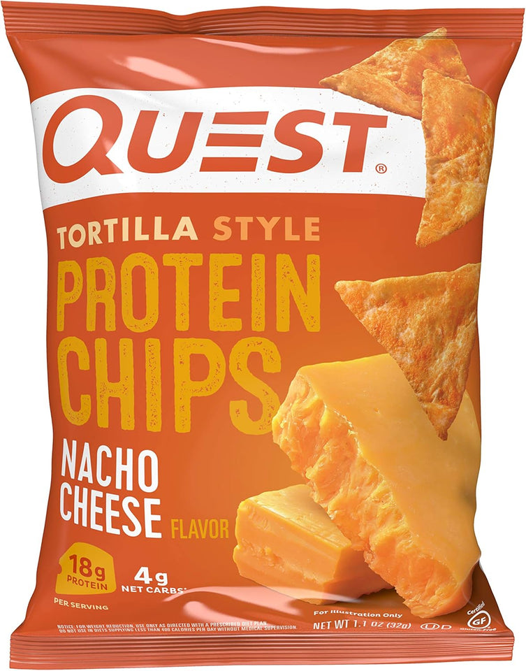 quest nutrition tortilla style protein chips variety pack, low carb, high protein, gluten free, 12 count