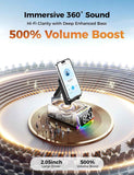 Bluetooth Speaker Birthday Gift for Men:Induction Cell Phone Stand HD Sound Valentines Gifts For Him Her Adult Teen,Anti-Slip Phone Holder Kitchen Gadget Women Mom Wife,Dad Husband Boyfriend(Black)