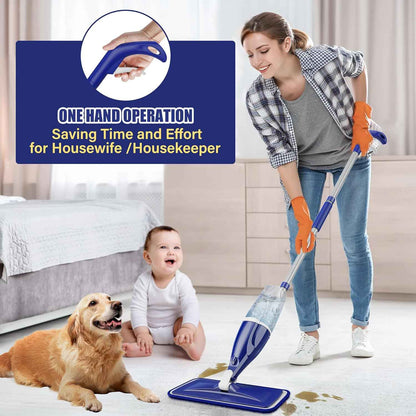 Microfiber Spray Mop for Floors Cleaning: Wet Dry Hardwood Floor Mops with 3 Washable Reusable Pads for Swiffer Powermop - Flat Mop with Sprayer for Tile Wood Laminate Vinyl Marble