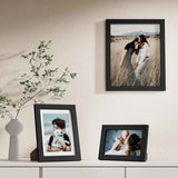 Vittanly 10-pack picture frames collage wall decor set with 8x10, 5x7, 4x6 frames, black engineered wood
