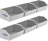 Closet Organizers Bins 6 Packs - Large Fabric Trapezoid Storage Bins for Clothes and Towels