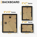 Vittanly 10 Pack Picture Frames Collage Wall Decor, Gallery Wall Frame Set for Wall or Tabletop Display, Engineered Wood and Shatter-resistant Plexiglass, Multi Sizes with 8x10, 5x7, 4x6 Frames, Black
