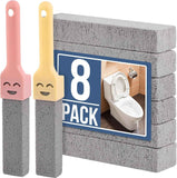 Navona 8-Pack Pumice Stone Scouring Sticks with Universal Handles - Powerful Bathroom, Kitchen, and Pool Cleaner