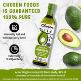 Chosen Foods 100% Pure Avocado Oil, 16.9 Fl Oz, All Purpose Cooking Oil, Non-GMO, Gluten-Free, Keto Friendly, Glyphosate Free