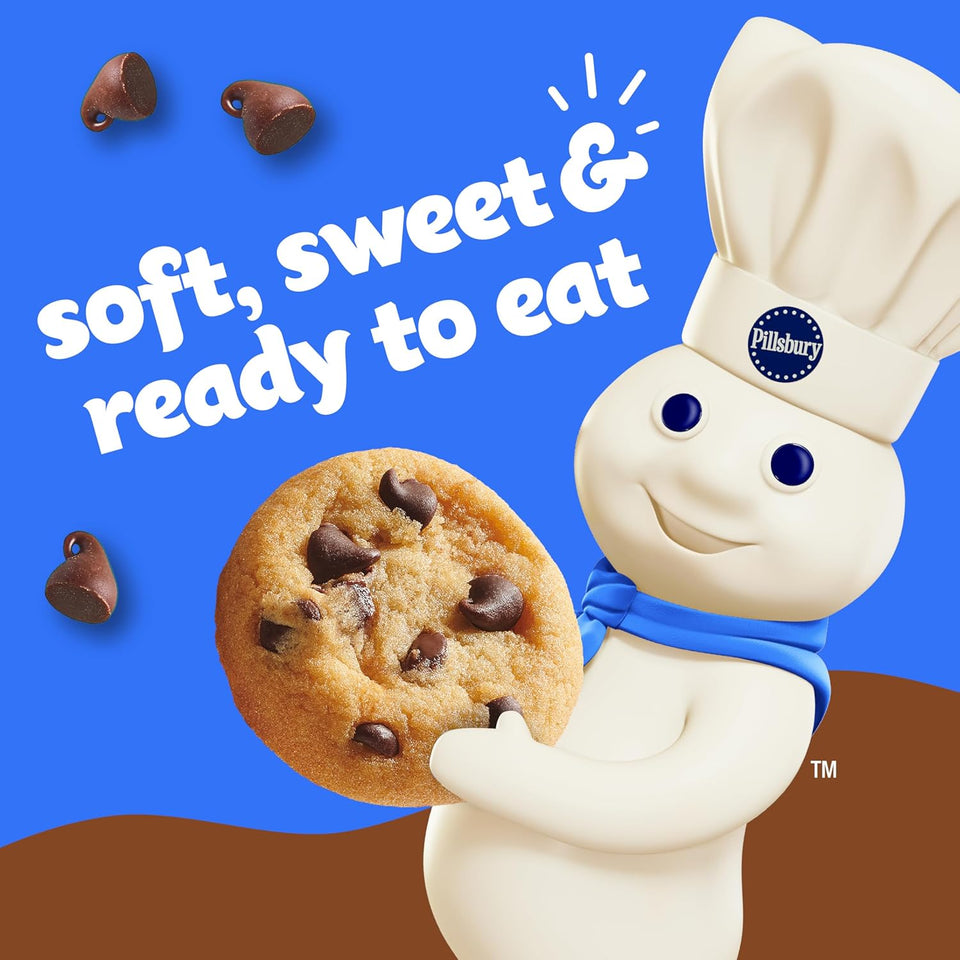 Pillsbury Mini Soft Baked Cookies, Chocolate Chip, Snack Bags, 10 Ct, 10 oz