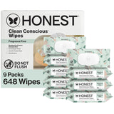Honest Company Hypoallergenic Baby Wipes for Sensitive Skin, Fragrance-Free, 576 Count (6 Packs of 96)