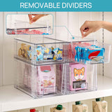 Vtopmart 4 Pack Clear Stackable Storage Drawers,Under Sink and Kitchen Organizers Storage,Easy to Assemble Plastic Drawers for Baby Bottle,Medicine, Bathroom,Cabinet and Pantry Organization