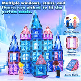 Magnetic Tiles 102pcs with 2 Stairs 2 Dolls Princess Castle Building Girls Toys Age 4-8 Magnetic Blocks Birthday Xmas Gifts for Girls Toys for 3, 8+ Year OldMagnetic Tiles 102pcs with 2 Stairs 2 Dolls Princess Castle Building Girls Toys