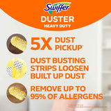 swiffer heavy duty 3 ft extendable handle starter kit with 3 refills, 2x more fibers, allergen removal
