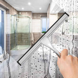 docrok stainless steel shower squeegee with silicone blade for streak free cleaning on glass and mirrors