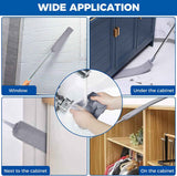 Retractable microfiber dusting cloths with long 60-inch handle for dusting under appliances furniture couch fridge