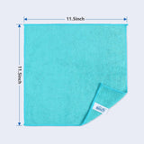 HOMEXCEL Microfiber Cleaning Cloth,12 Pack Cleaning Rags, Cleaning Towels with 4 Color Assorted, 11.5"X11.5"(Green/Blue/Yellow/Pink)
