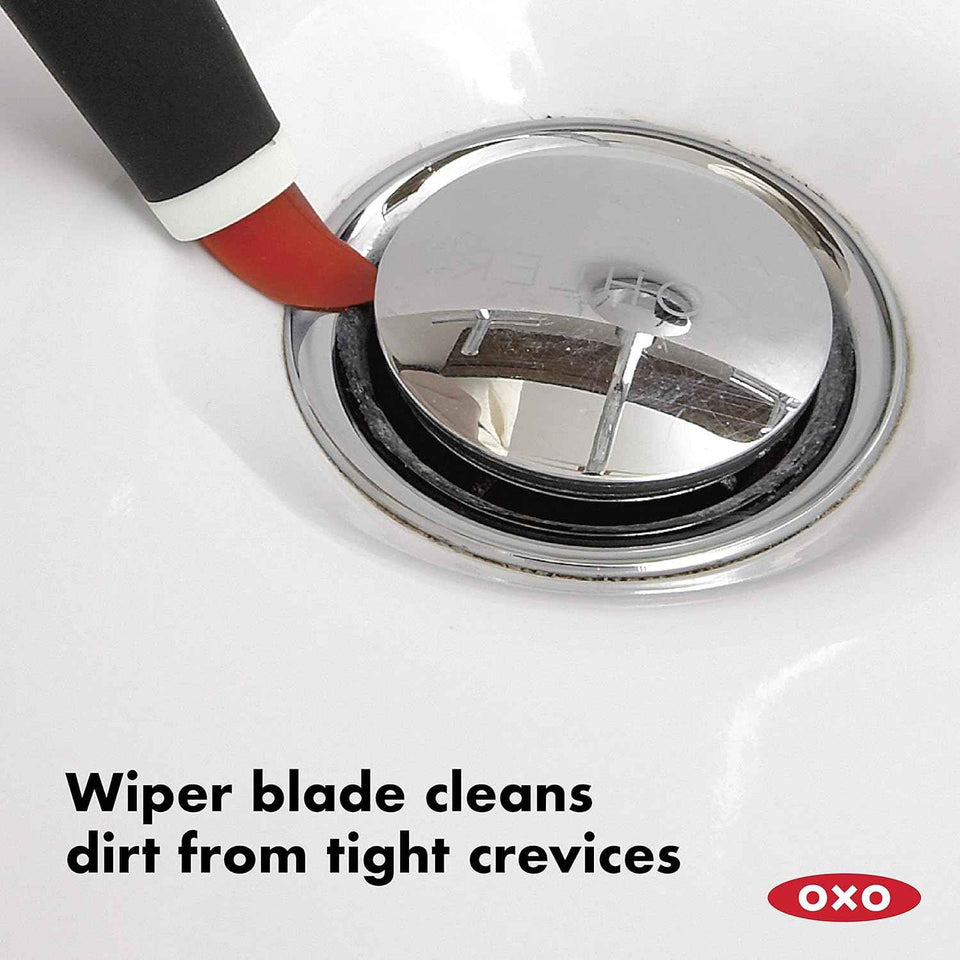 oxo good grips deep clean brush set with 2 brushes and non-slip grips for grout and stove tops