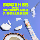 Sensitive skincare solution with collagen, coconut milk, and gentle face hair removal cream for smooth skin prep