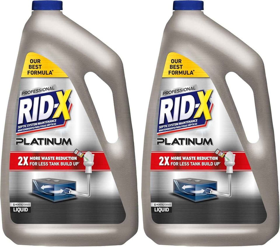 RID-X Septic Tank Treatment Platinum Liquid 6 Month Supply – Our Best Formula with x2 More Waste Reduction