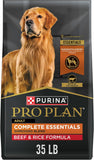 Purina Pro Plan Complete Essentials Shredded Blend Beef and Rice Dog Food Dry Formula with Probiotics, 35 lb. Bag, High Protein, Real Beef, Probiotics