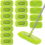 Reusable Dry Sweeping Cloths Microfiber Wet Mop Pads Compatible with Swiffer Sweeper Mop Replacement Sweeping Mopping pad Refills for Hardwood Surface Floor Cleaning (4PCS)