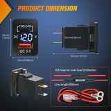 Nilight Rocker Switch Style USB Outlet Socket LED Voltmeter 12V PD Type C and QC 3 Outlets Car Using 1.28" x 0.87" Replacement with Inline Fuse for Sequoia Highlander Tacoma Tundra 4Runner RAVR