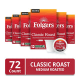 Folgers Classic Roast, 12-Count Medium Roast Coffee K-Cup Pods, 6-Pack