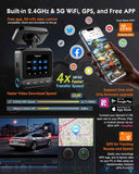 Sarmert C2 4K Dual Dash Cam Front and Rear - Built-in GPS and 5G WiFi, Free 64GB Card Included, 4K UHD Dash Camera for Cars, Night Vision, WDR, Loop Recording, App Control, 24H Parking Mode