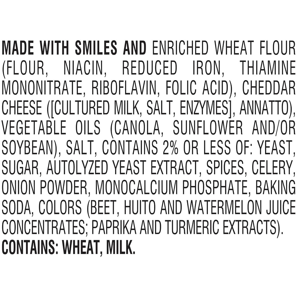 goldfish colors cheddar crackers, 9ct multi-pack tray, 9x0.9oz snack pack, baked with real cheese