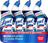 Lysol max strength toilet bowl cleaner 24 oz 4-pack, 99.9% bacteria and virus disinfectant, Atlantic fresh scent