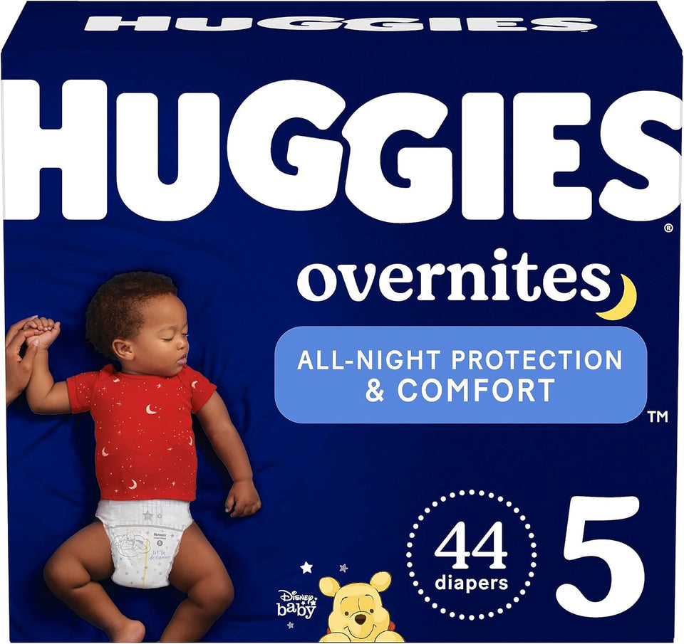 Huggies Overnites Size 5 Overnight Diapers, 50 Ct, 27+ lbs, Disney Designs