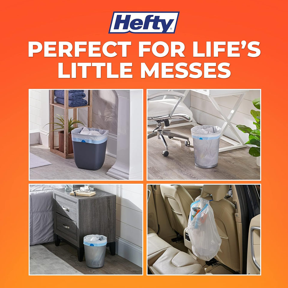 Hefty Small Trash Bags, Ocean Water Scent, 4 Gallon, 52 Count