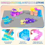 JOY SPOT! 40 PCS Sensory Soft Building Blocks for Toddlers, Kids Montessori Squishy Stacking Toy Set,Squeezable & Stretchable Early Learning Construction Playset,Puzzle Blocks for Creative Play