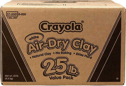 Crayola Air Dry Clay for Kids - White, 25lbs, Teacher Wishlist Supplies, Classroom Must Haves, Bulk Modeling Clay for Kids, No Bake, Sculpting & Molding Material