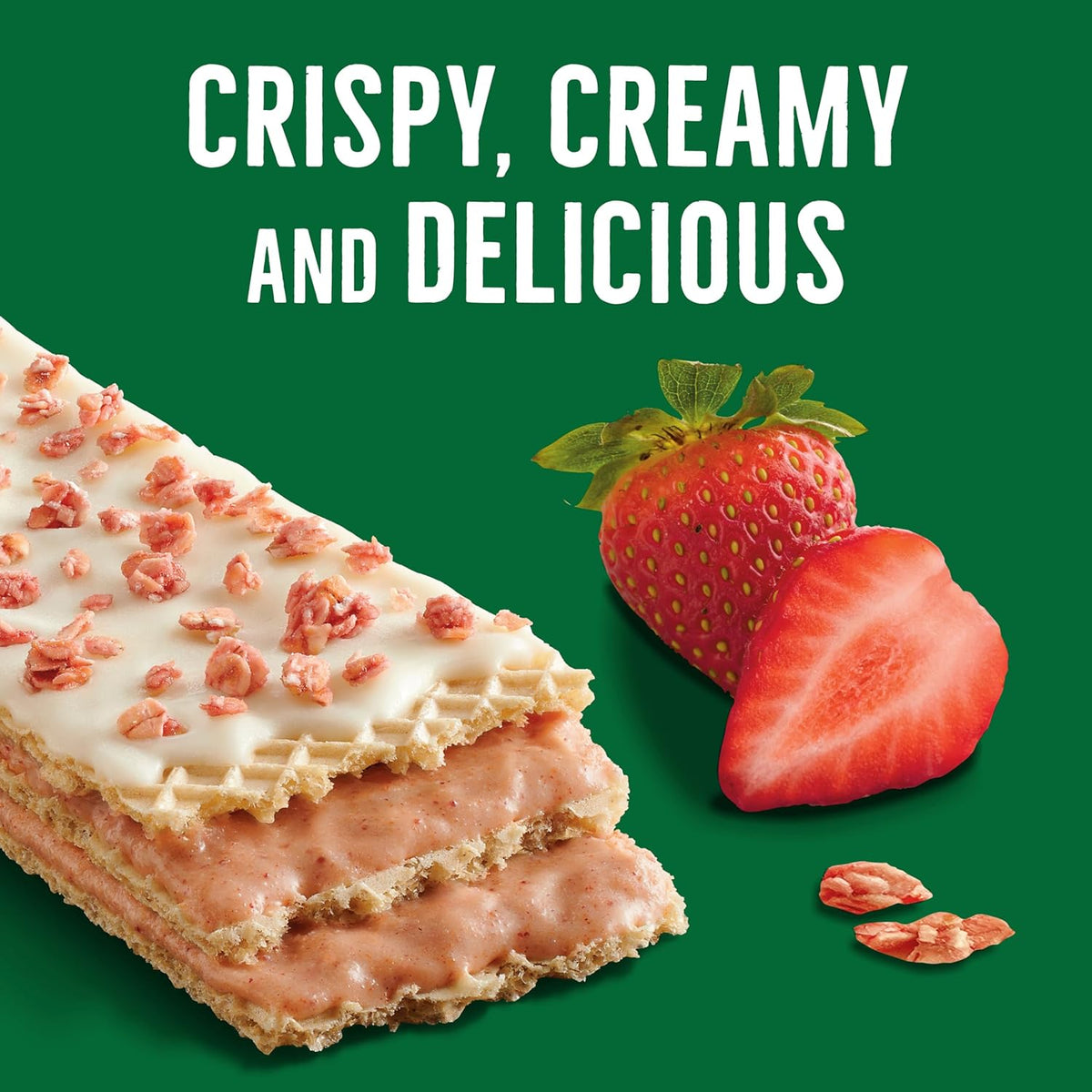 Nature Valley Crispy Creamy Wafer Bars, Strawberry, Whole Grain, 5 Bars, 6.5 oz