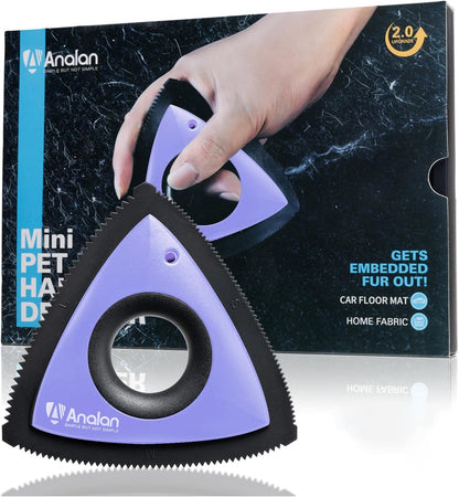 Analanan Mini Pet Hair Remover for Car Detailing Supplies, Carpet Dog Hair Remover, Jet Black