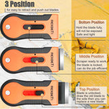 Rexbeti Razor Blade Scraper Tool, 2 Pack, Cleaning Scraper with Extra 80Pcs Razor Blades and 50Pcs Plastic Blades