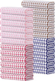 Kitinjoy Cotton 8 Pack Terry Kitchen Dish Cloths, 12 x 12 Inches Super Soft and Absorbent Dish Rags, Quick Drying Dish Towels for Washing Dishes, Mixed Color