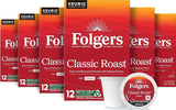Folgers Classic Roast, 12-Count Medium Roast Coffee K-Cup Pods, 6-Pack